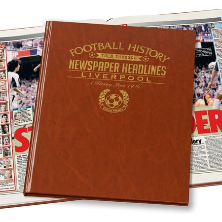 Personalised Liverpool Football Newspaper Book - A3 Leatherette Cover