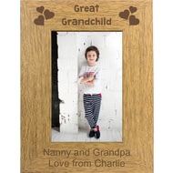 Personalised Great Grandchild Portrait Wooden Photo Frame