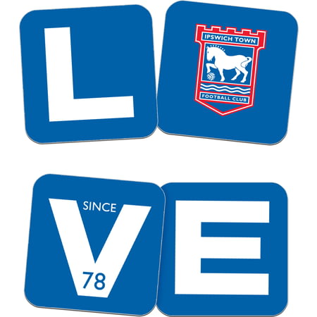 Personalised Ipswich Town FC Love Coasters (x4)