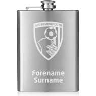 Personalised AFC Bournemouth Crest Hip Flask