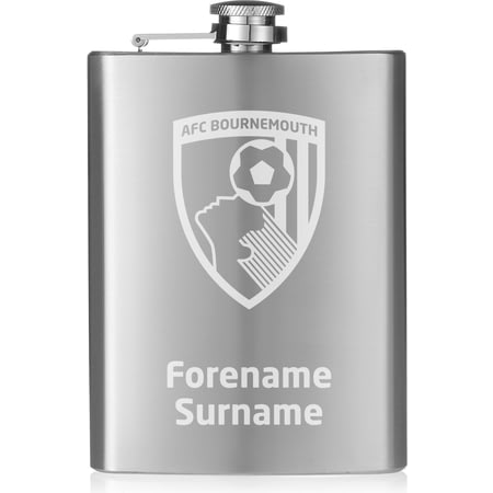 Personalised AFC Bournemouth Crest Hip Flask