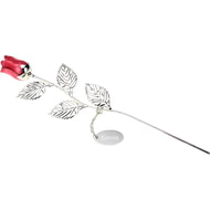 Personalised Engraved Silver Plated Pink Rose - 32cm