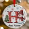 Personalised Snowman Initial A Ceramic Christmas Tree Decoration - 7cm
