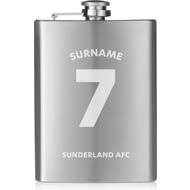 Personalised Sunderland AFC Shirt 8oz Hip Flask, includes silk lined gift box and funnel