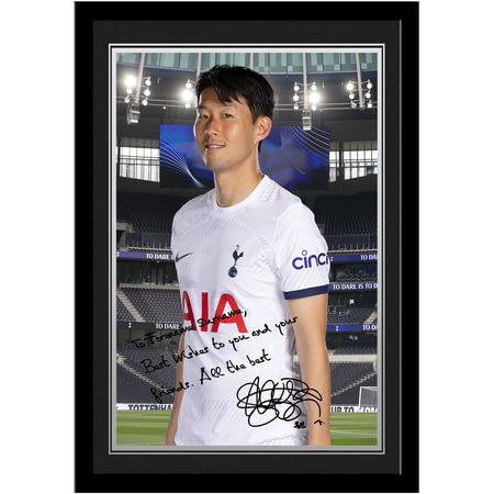 Personalised Tottenham Hotspur FC Son Autograph A4 Framed Player Photo