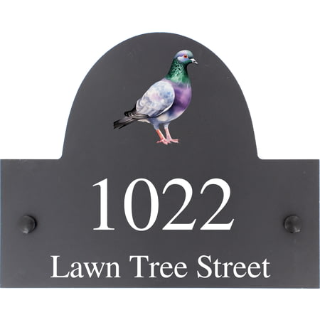 Personalised Wood Pigeon Bird Motif Slate House Name or Number Plaque/Sign - 25x20cm